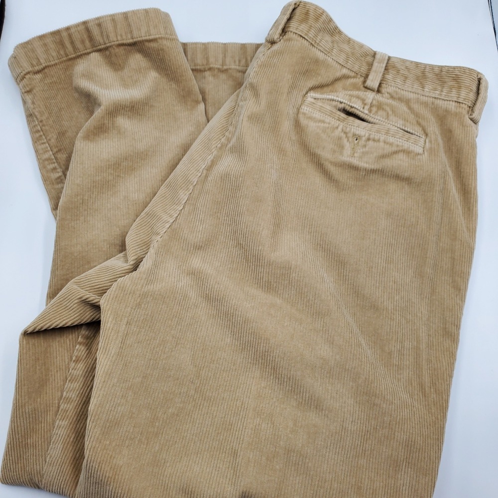 L.L.Bean Mens Corduroy Pants Tan Casual‎ Trousers Workwear Office W38xL29